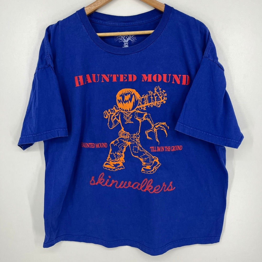 Haunted Mound Skinwalkers Graphic T-Shirt Mens 2XL Blue Sematary Merch Tee